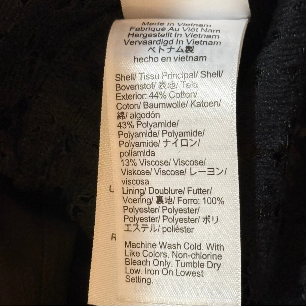J Crew Black Lace Mock Neck Top